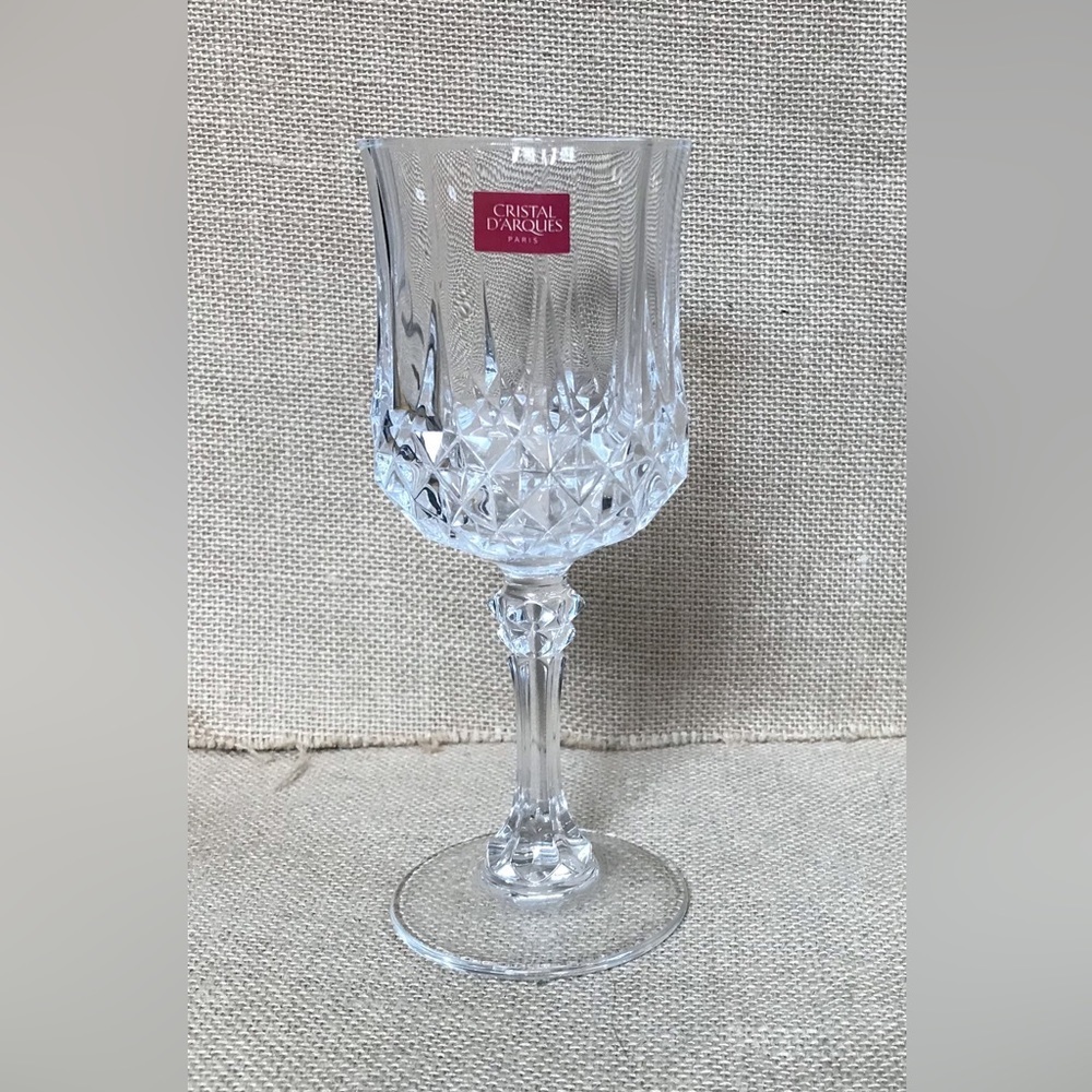 New Single Cristal D Arques Longchamp Hobnail Crystal Stemmed Drinking Glass